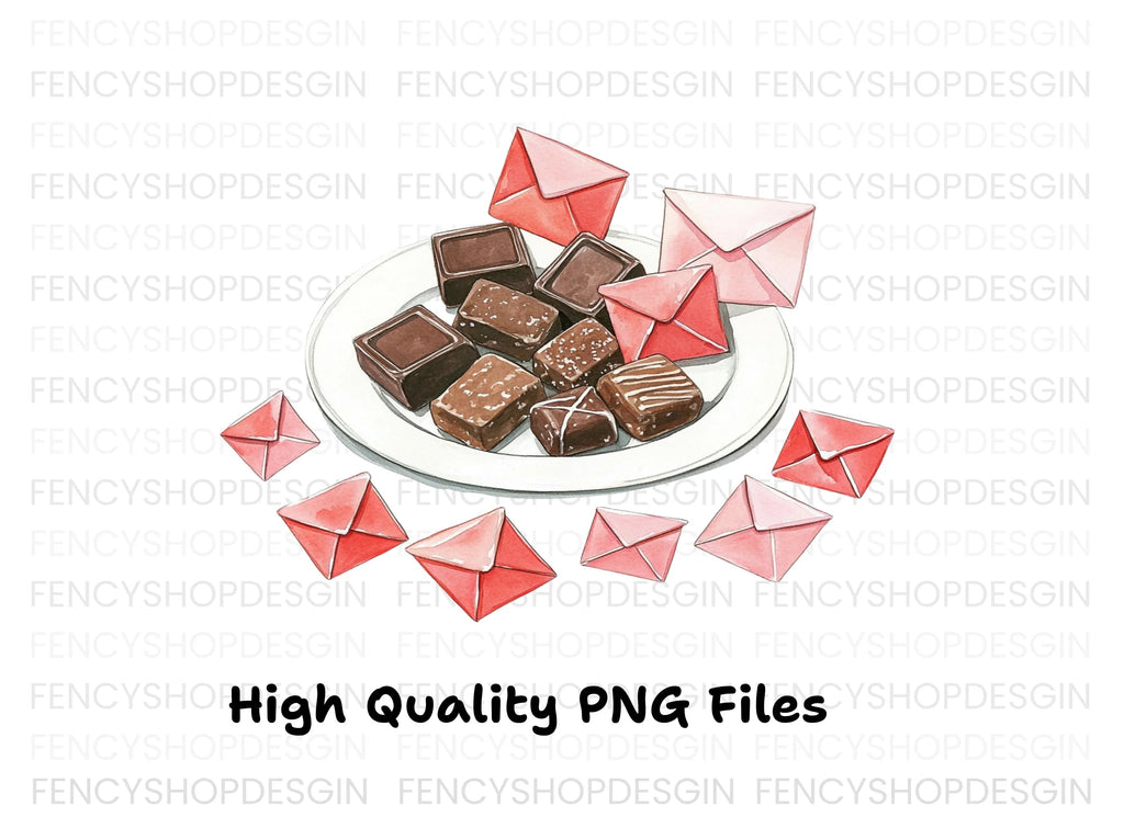 Chocolates and Love Notes Clipart Bundle