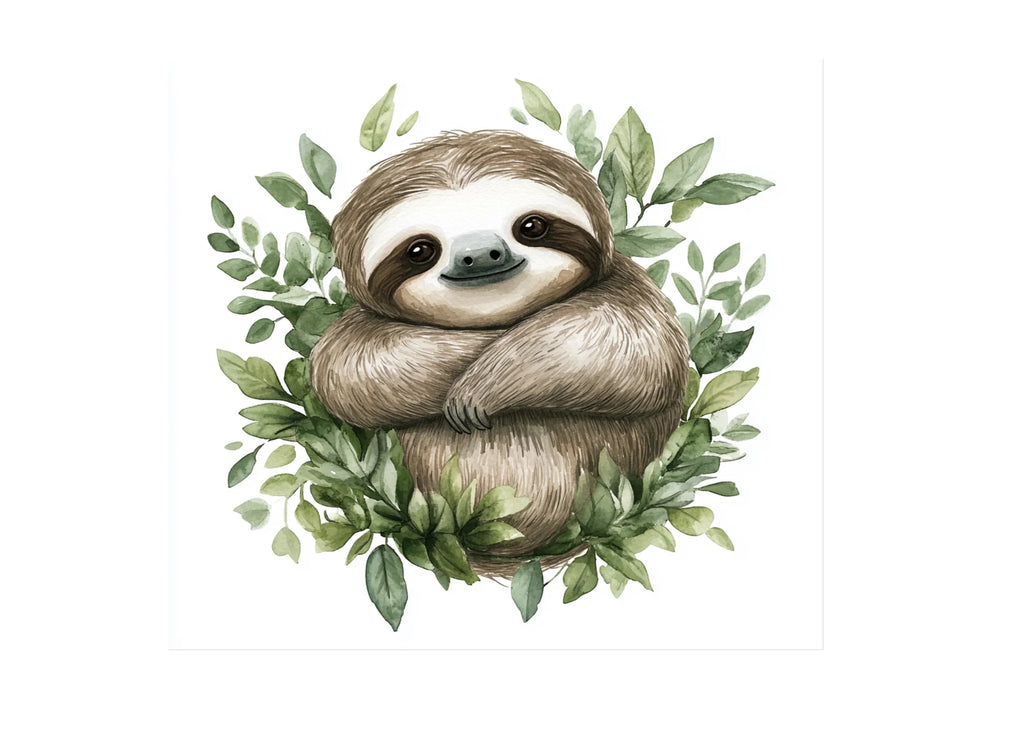 Adorable Sloth Jungle Leaves Clipart Bundle
