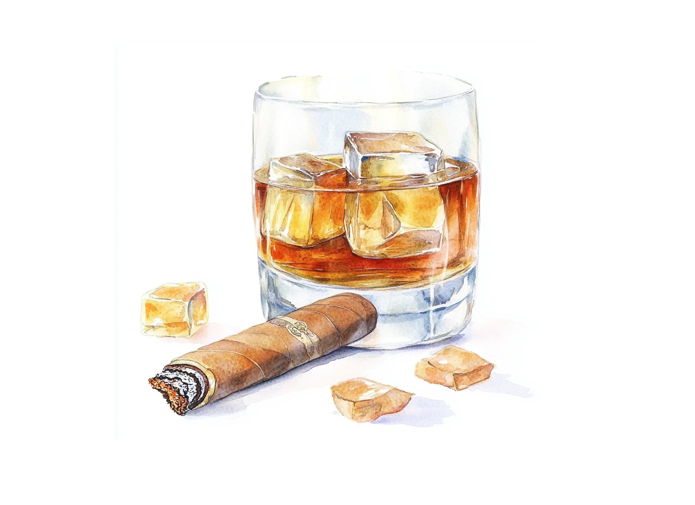 Whiskey and Cigar Clipart Bundle