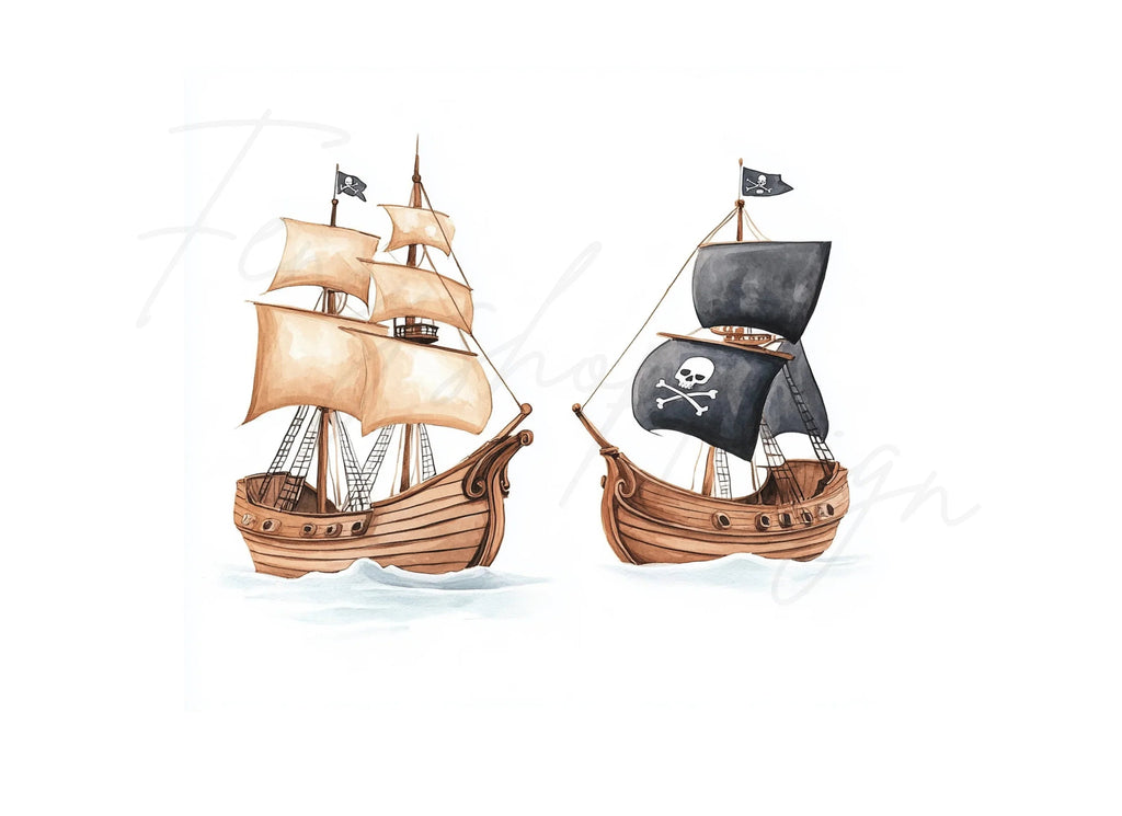 Pirate Ship Clipart Bundle
