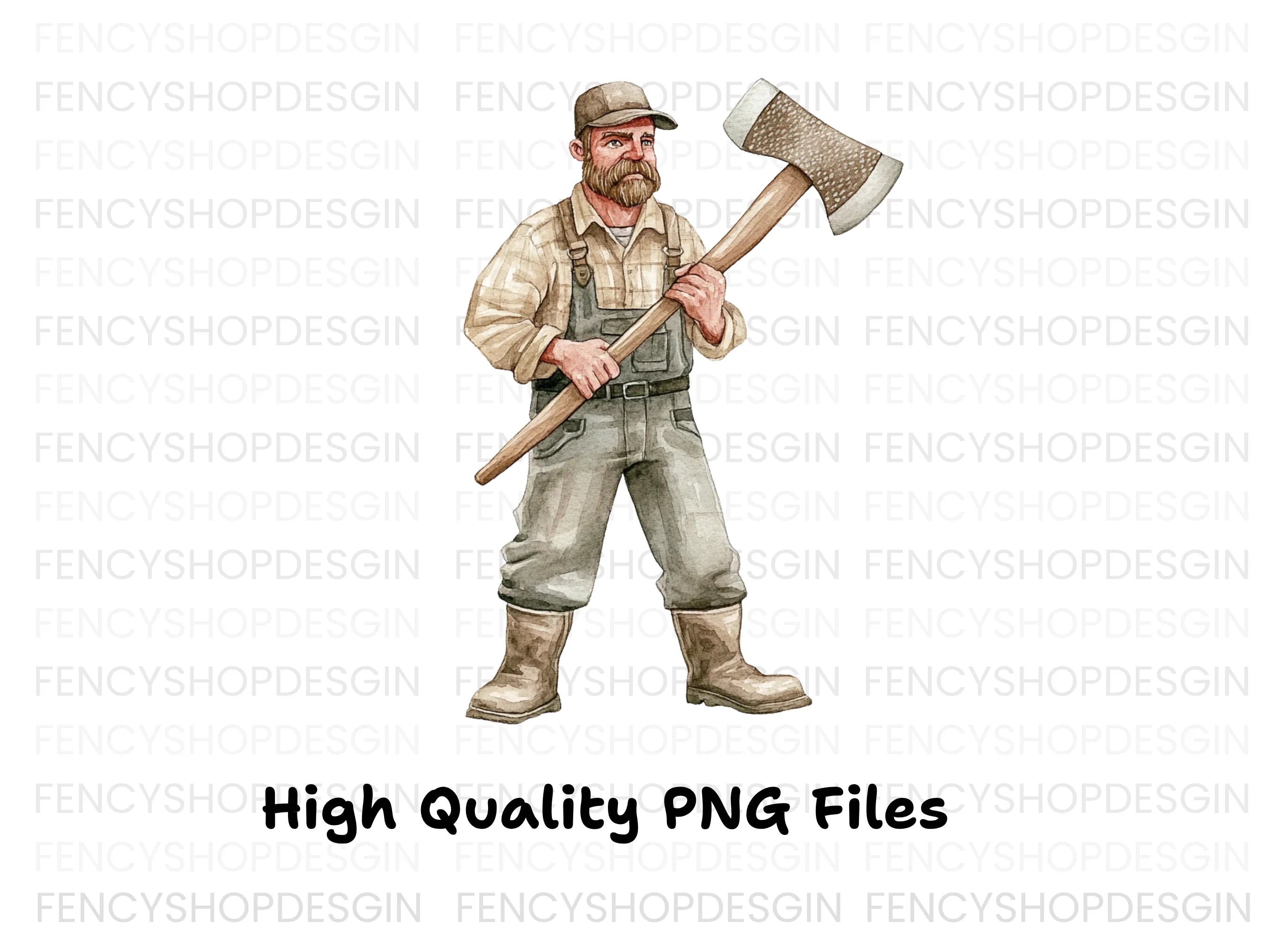 Lumberjack With Axe Clipart Bundle