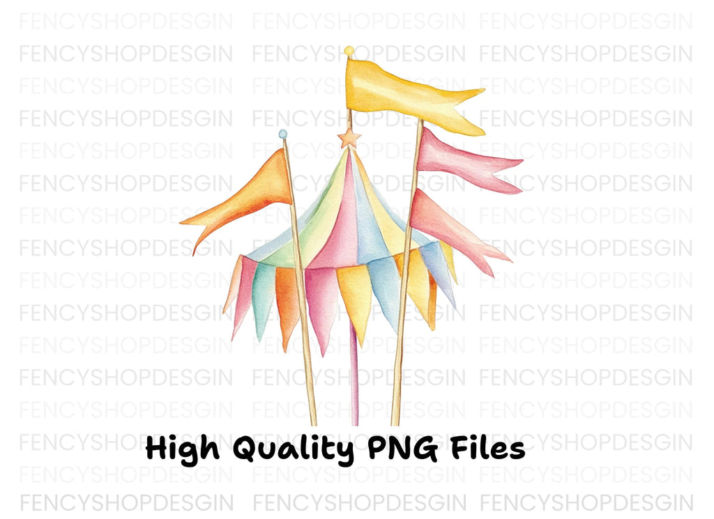 Festive Circus Flags Clipart Bundle
