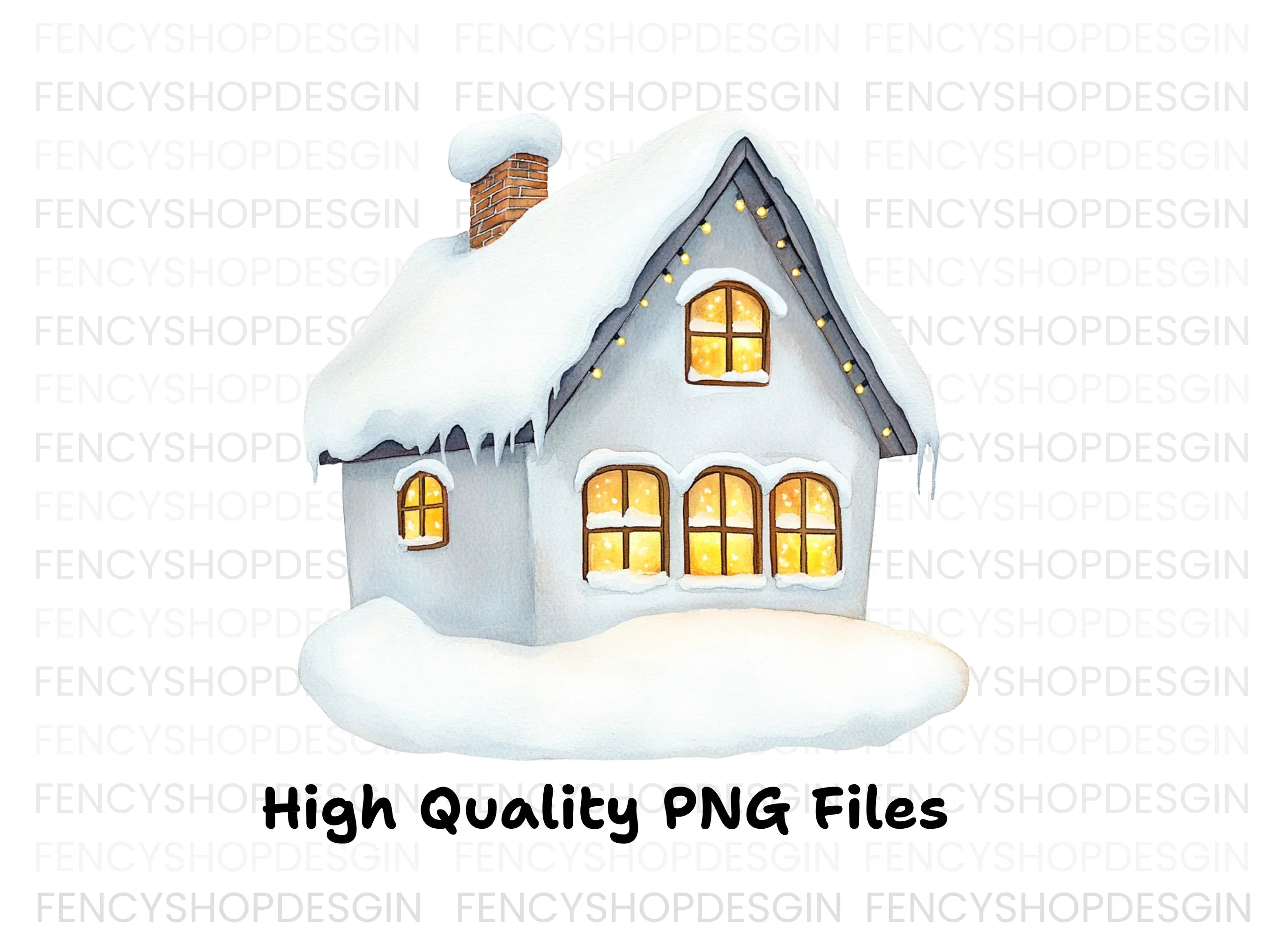 Winter Houses Clipart Bundle