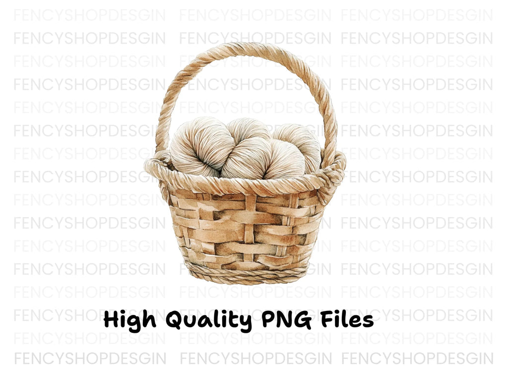 Yarn Baskets Clipart Bundle