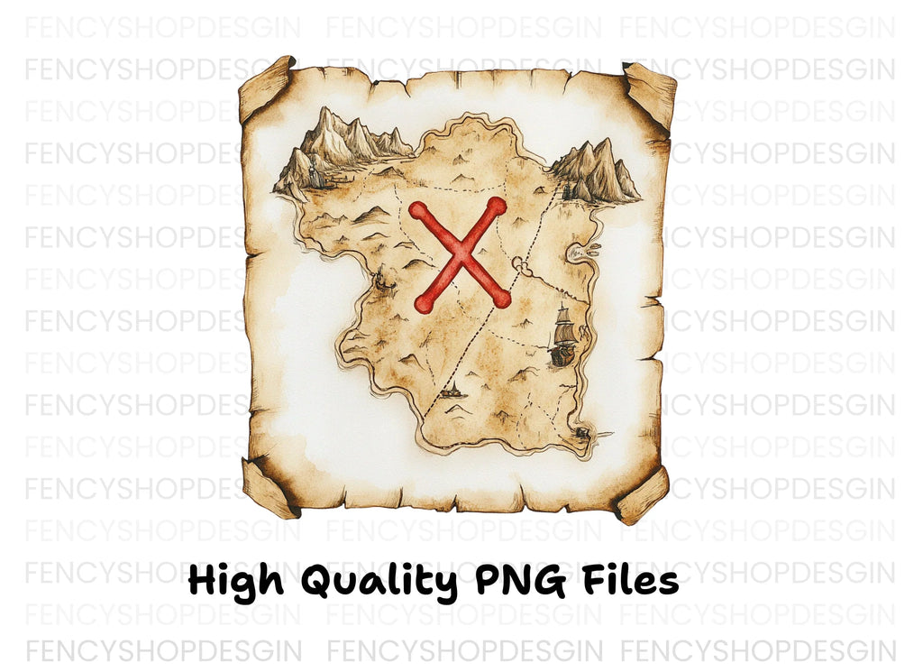 Vintage Treasure Map Clipart Bundle
