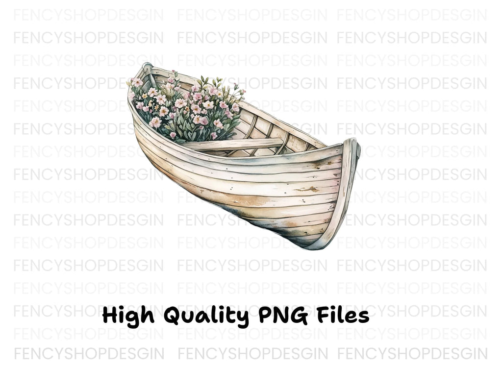 Charming Floral Boat Clipart Bundle