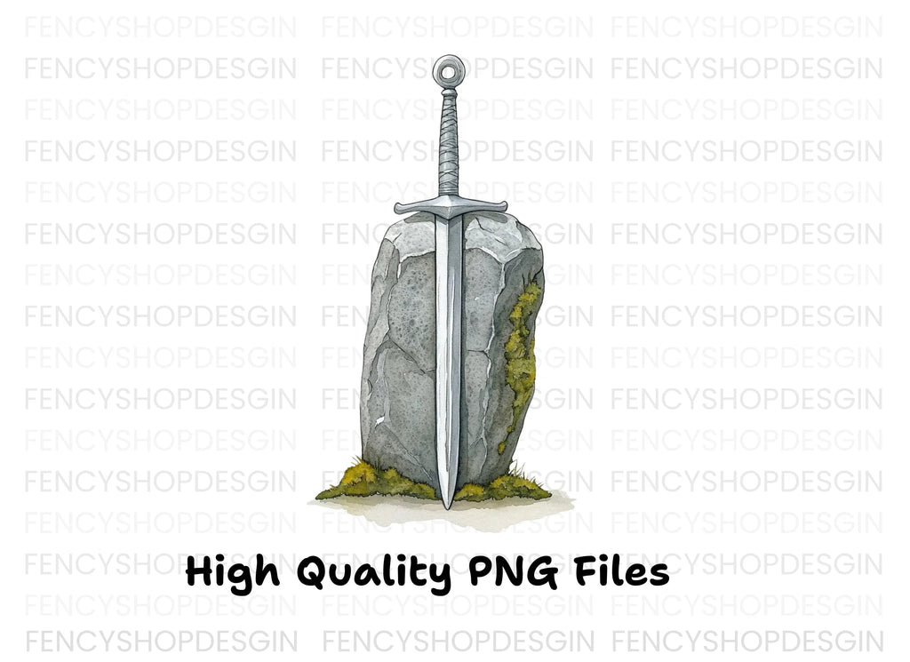 Excalibur Sword in Stone Clipart Bundle