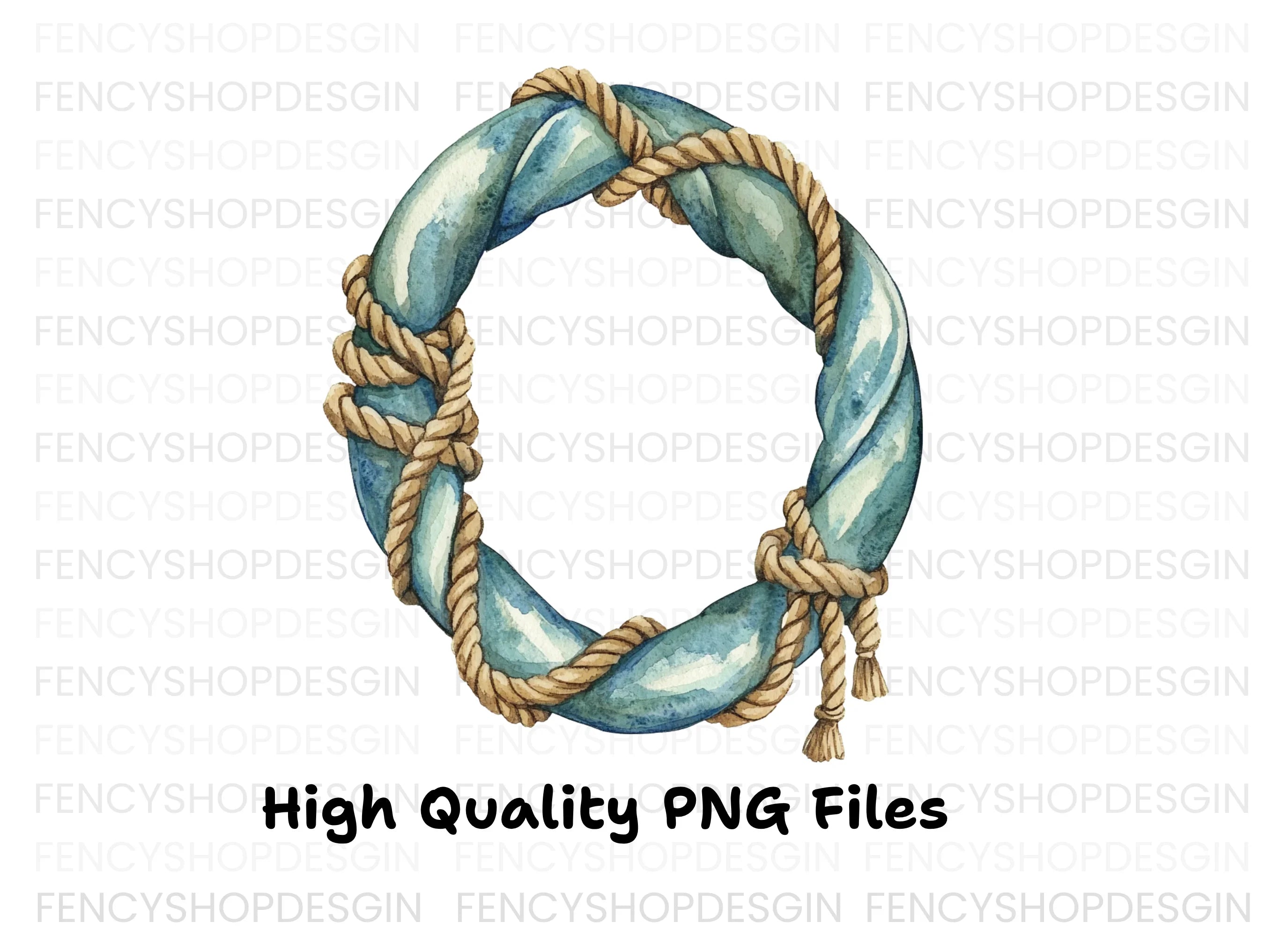 Nautical Rope Wreath Clipart Bundle