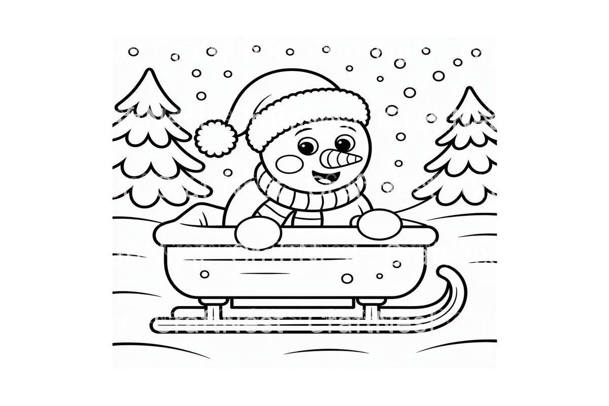 Snowman Christmas DinnerPage Coloring Books