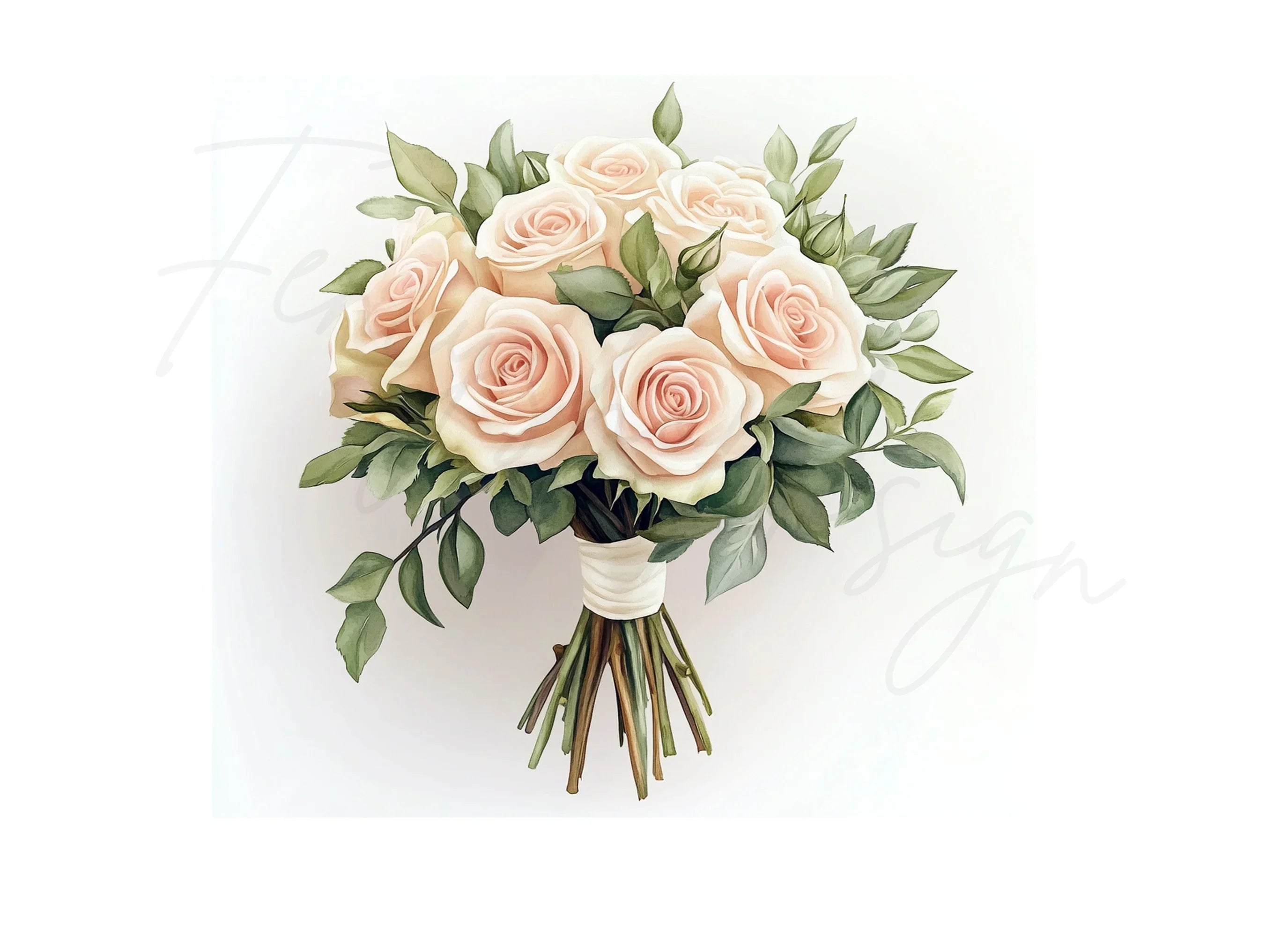 Elegant Rose Bouquet Clipart Bundle