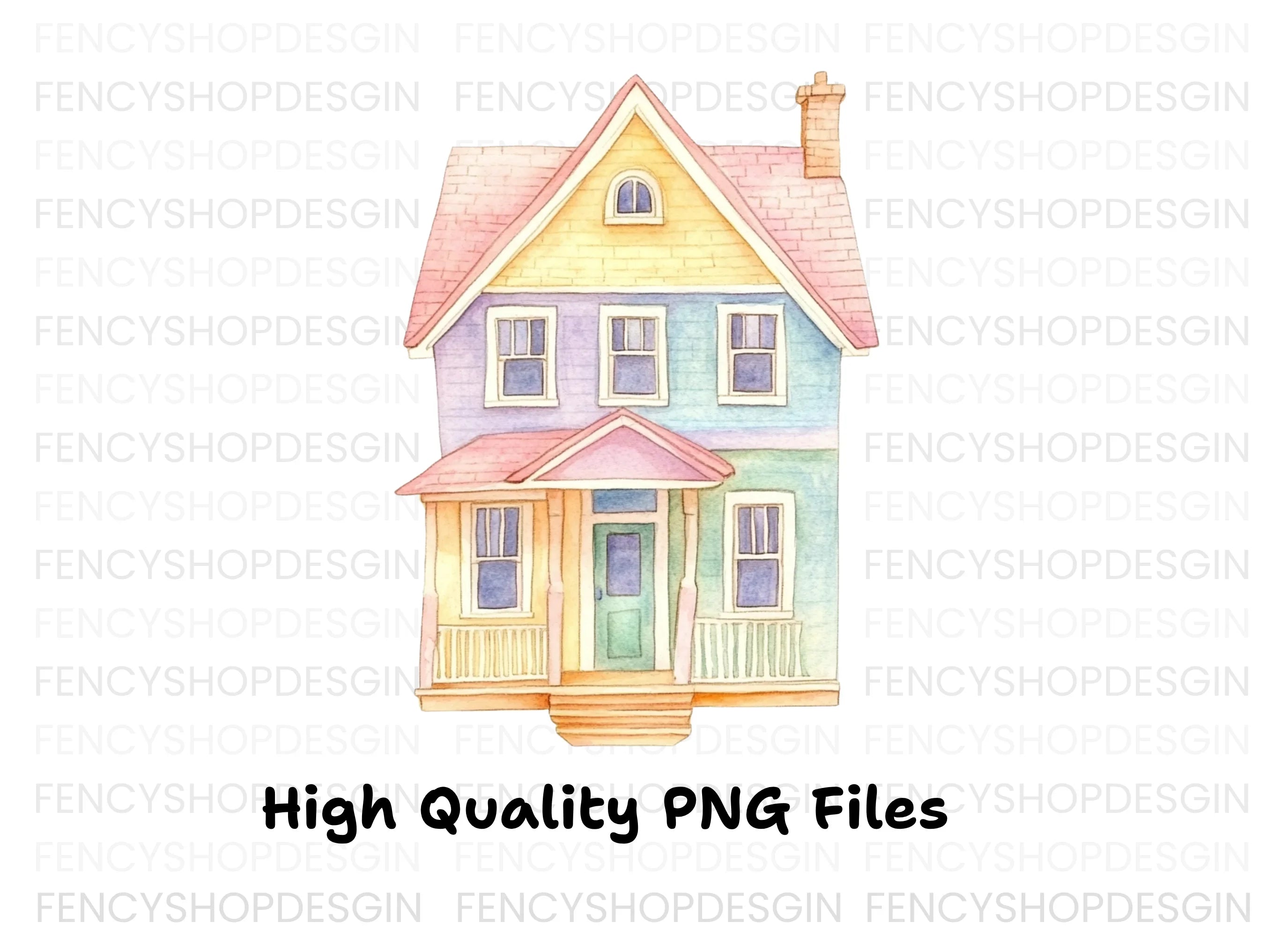 Pastel House Clipart Bundle