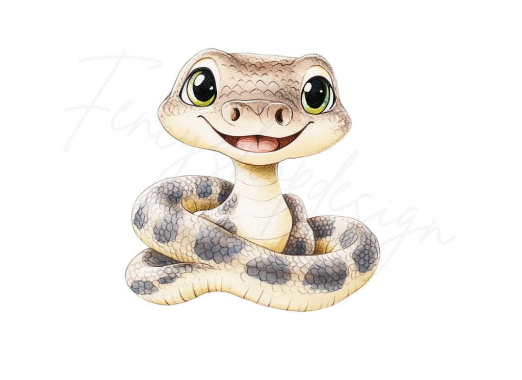 Cute Baby Snake Clipart Bundle