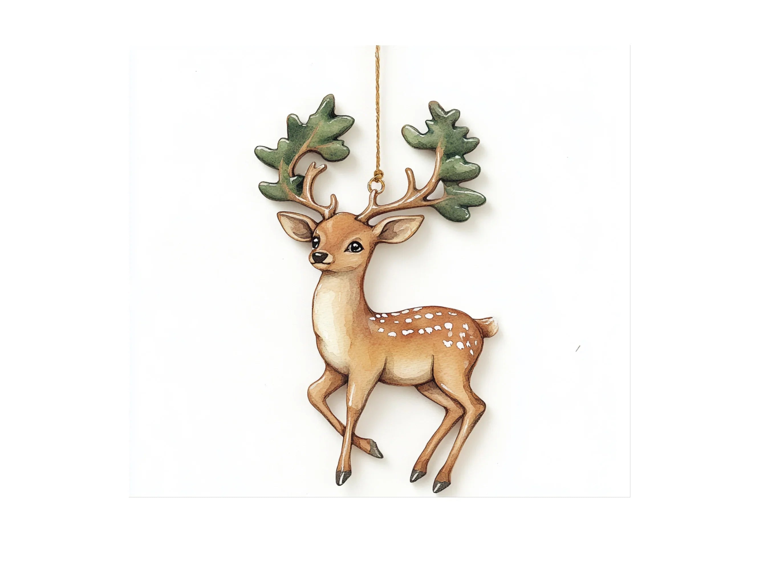 Cute Fawn Christmas Ornaments Clipart Bundle