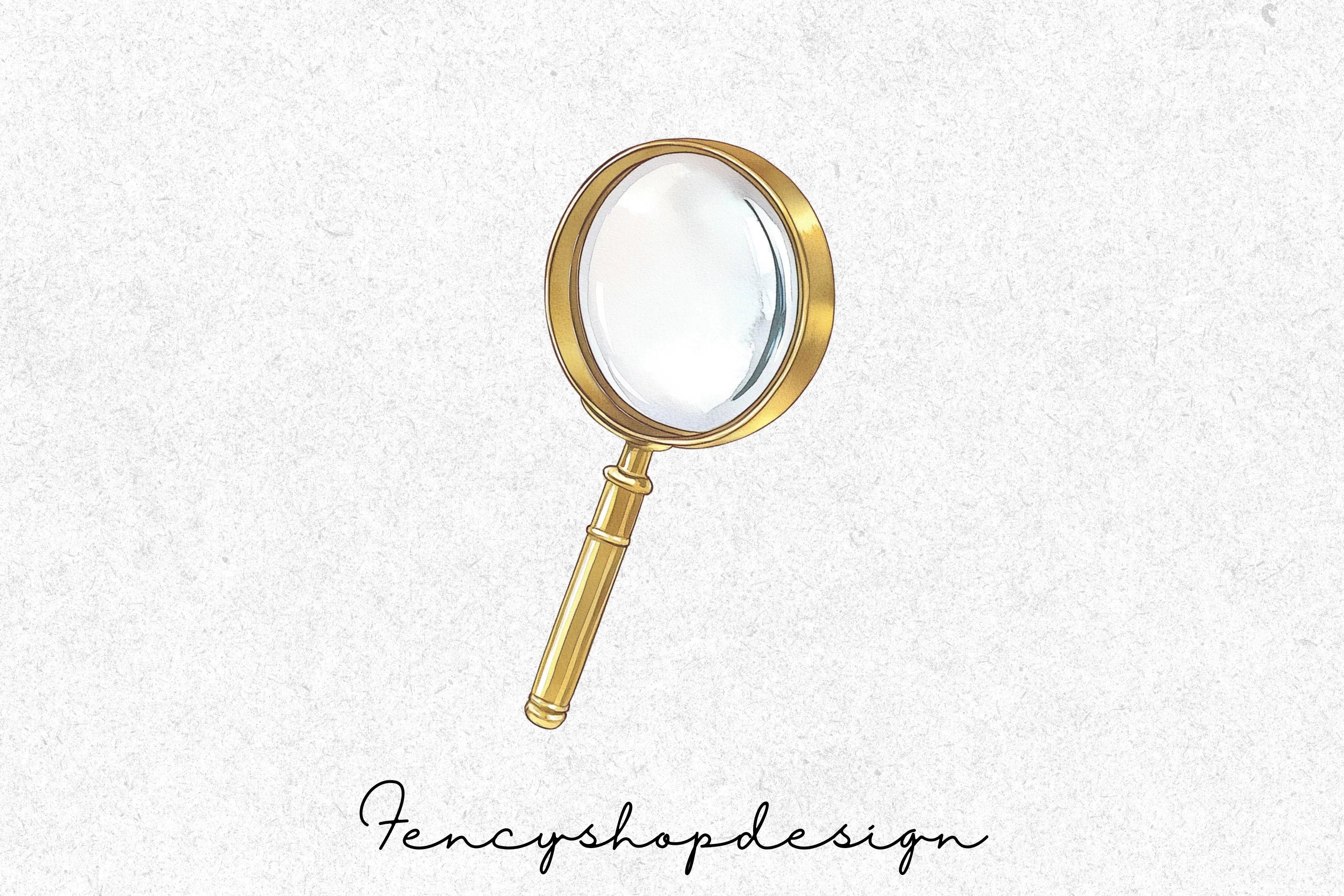 Vintage Magnifying Glass Clipart Bundle
