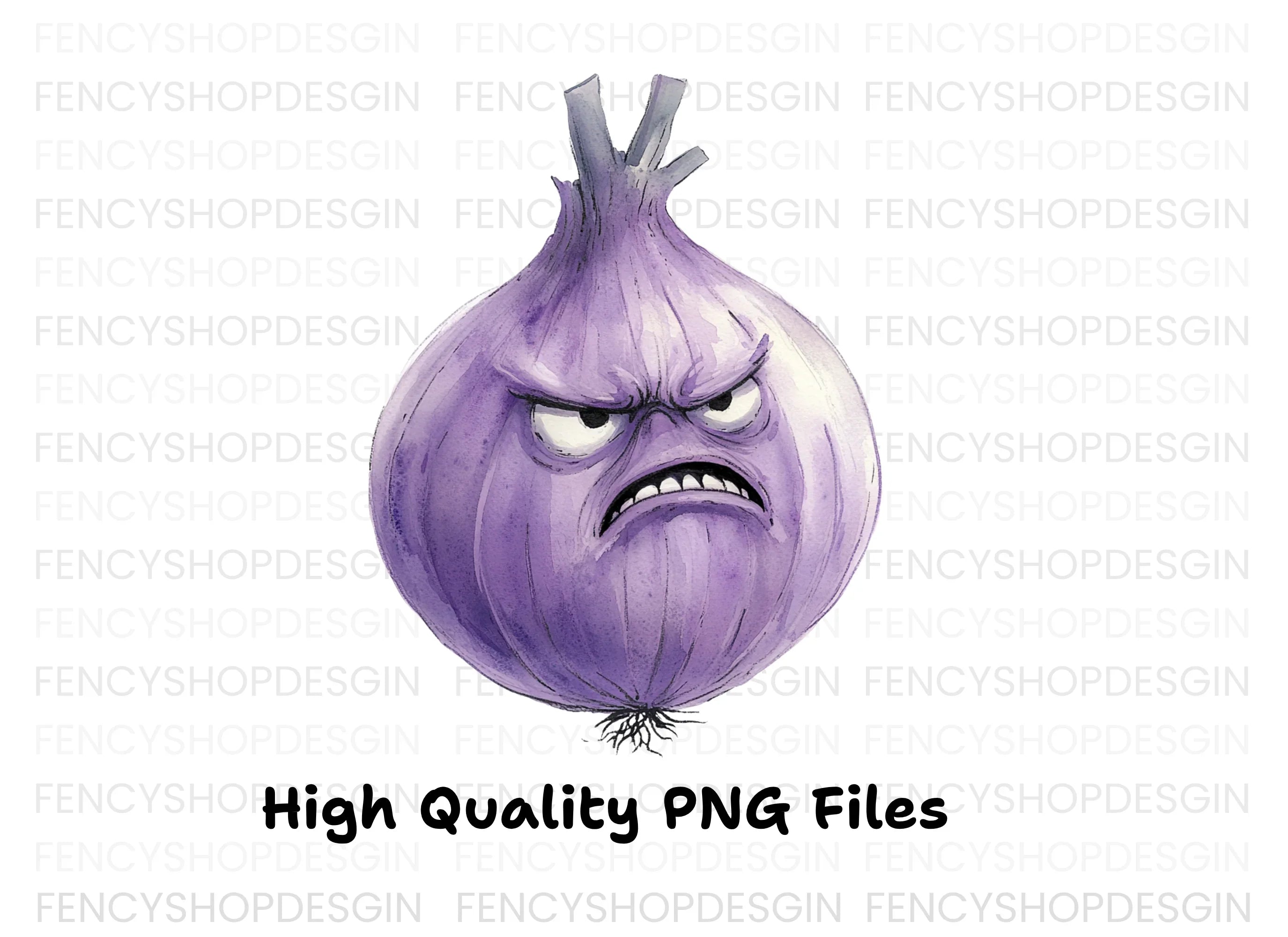 Angry Purple Onion Clipart Bundle