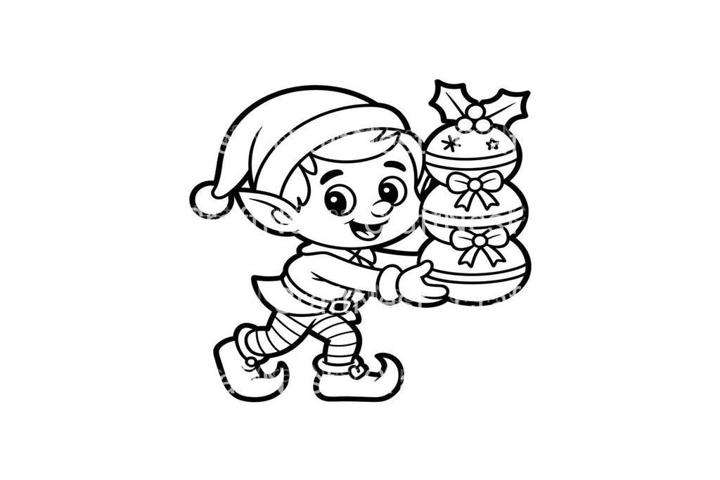 Christmas Elf With Gifts Coloring Books