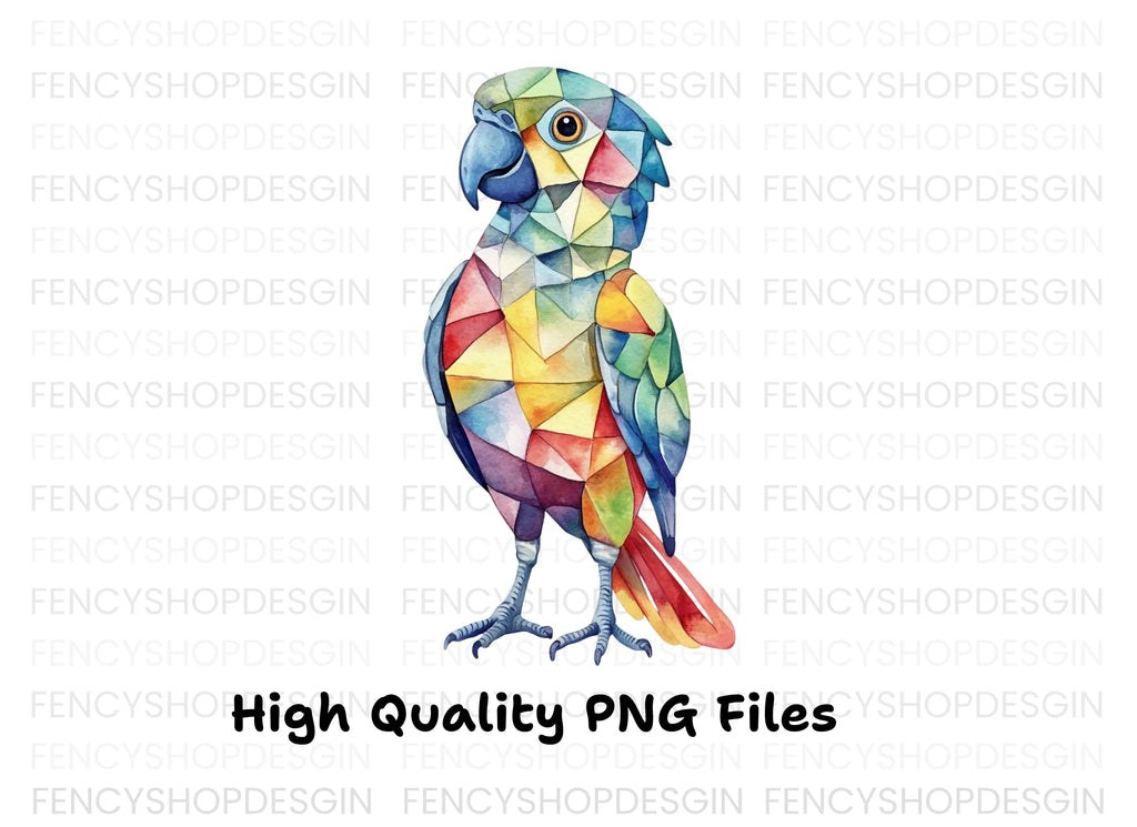 Geometric Parrot Clipart Bundle