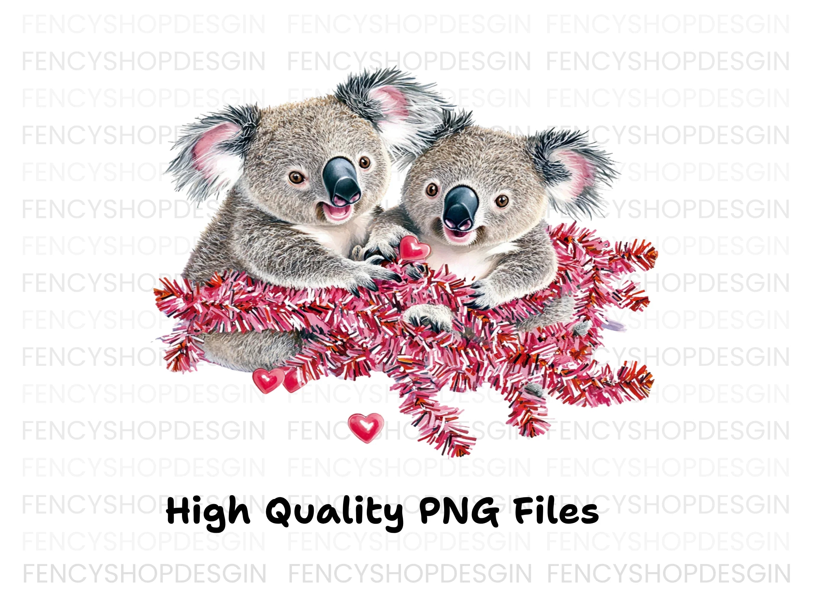 Adorable Koala Couple Valentine Clipart Bundle