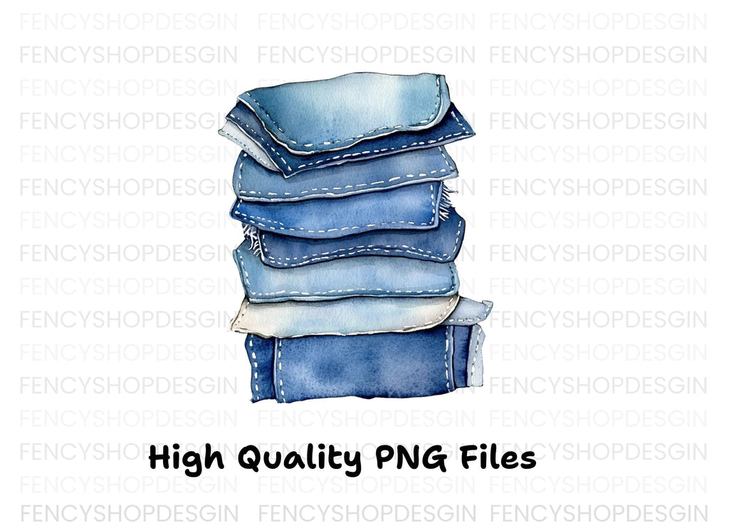 Denim Stacks Clipart Bundle