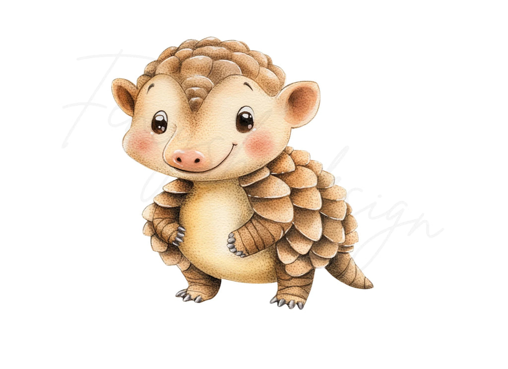 Cute Pangolin Hedgehog Clipart Bundle