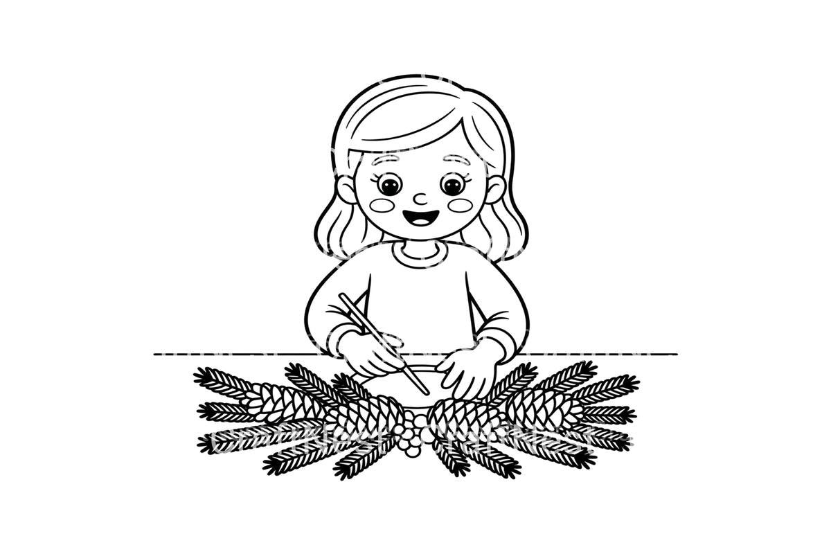 Pinecone and Evergreen Wreath Coloring Books