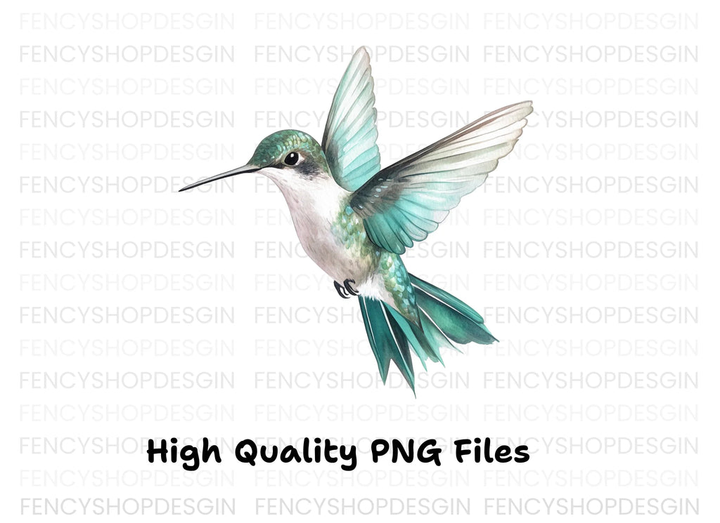 Elegant Flying Hummingbird Clipart Bundle