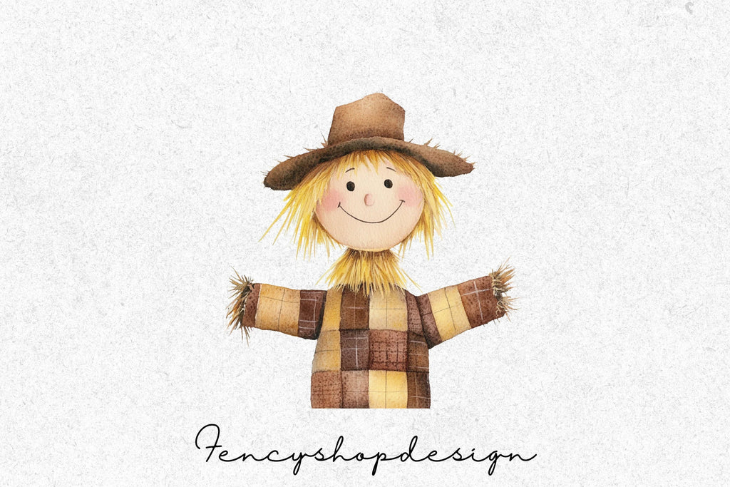 Cute Scarecrow Clipart Bundle