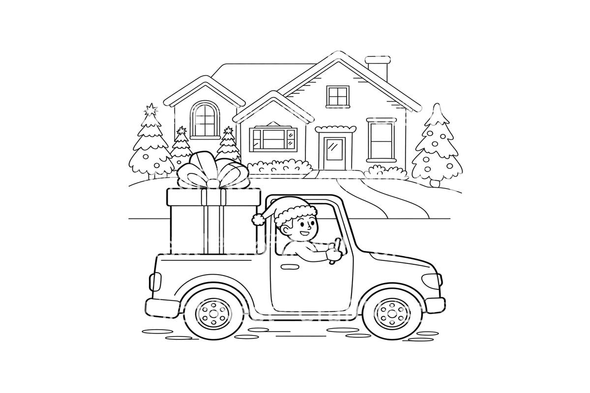 Christmas Delivery Truck Coloring Books