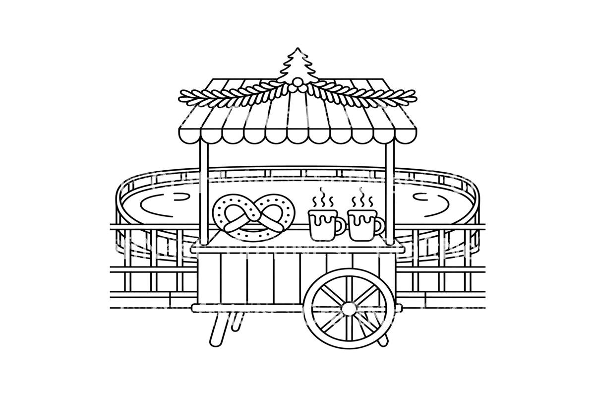 Christmas Market Stalls Coloring Books