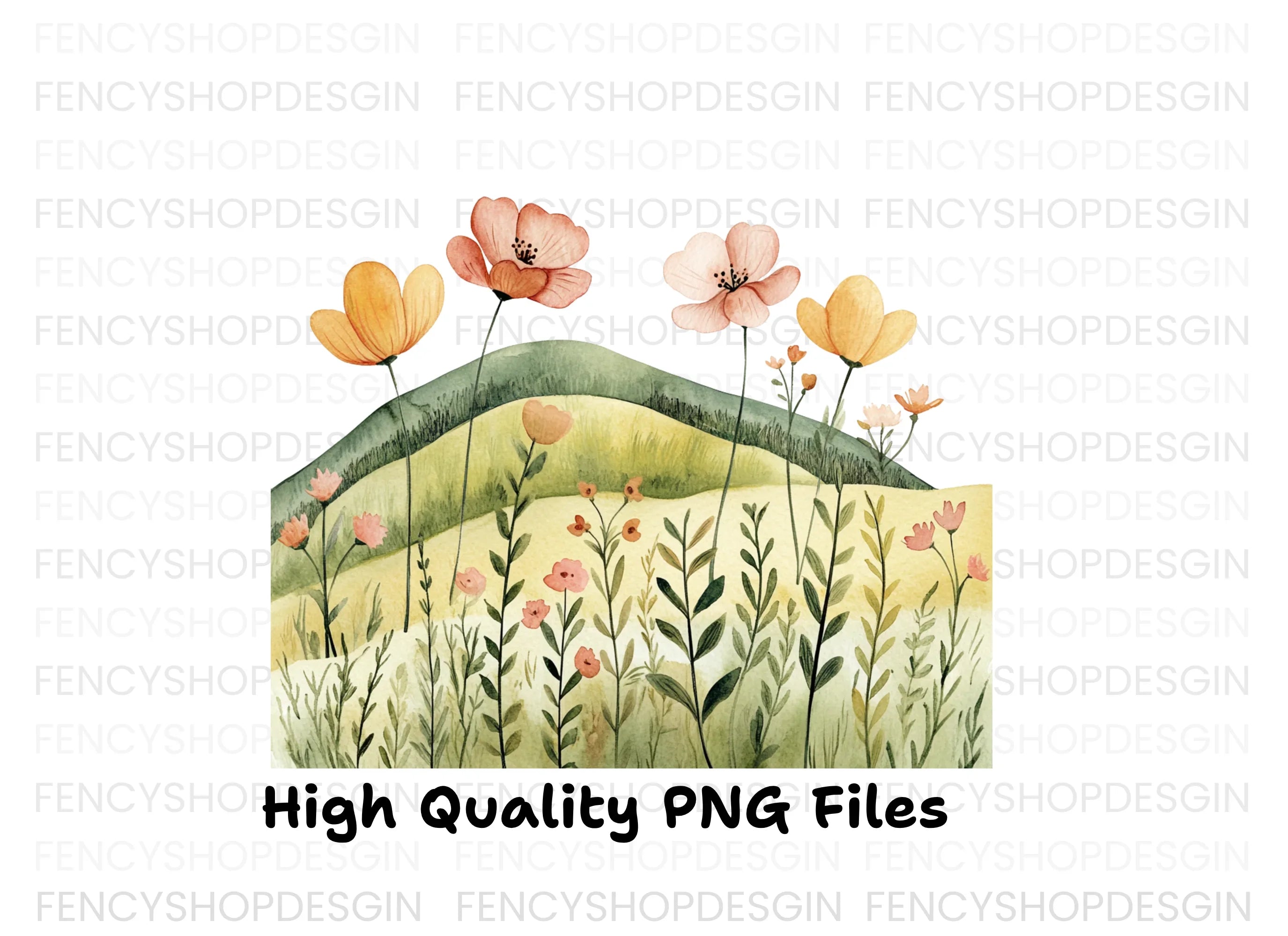 Spring Meadow Floral Clipart Bundle