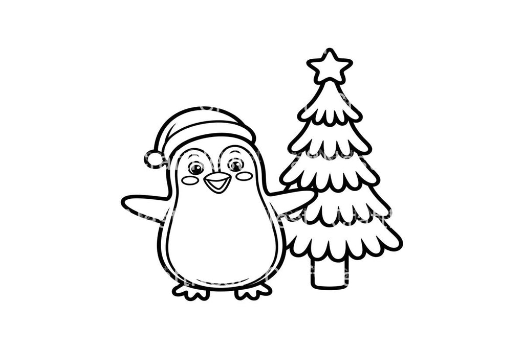 Cute Christmas Penguin Coloring Books