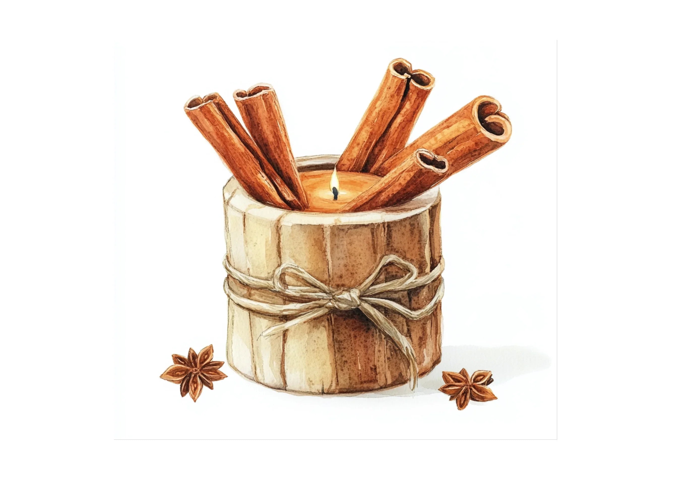 Cinnamon Candle Holder Clipart Bundle