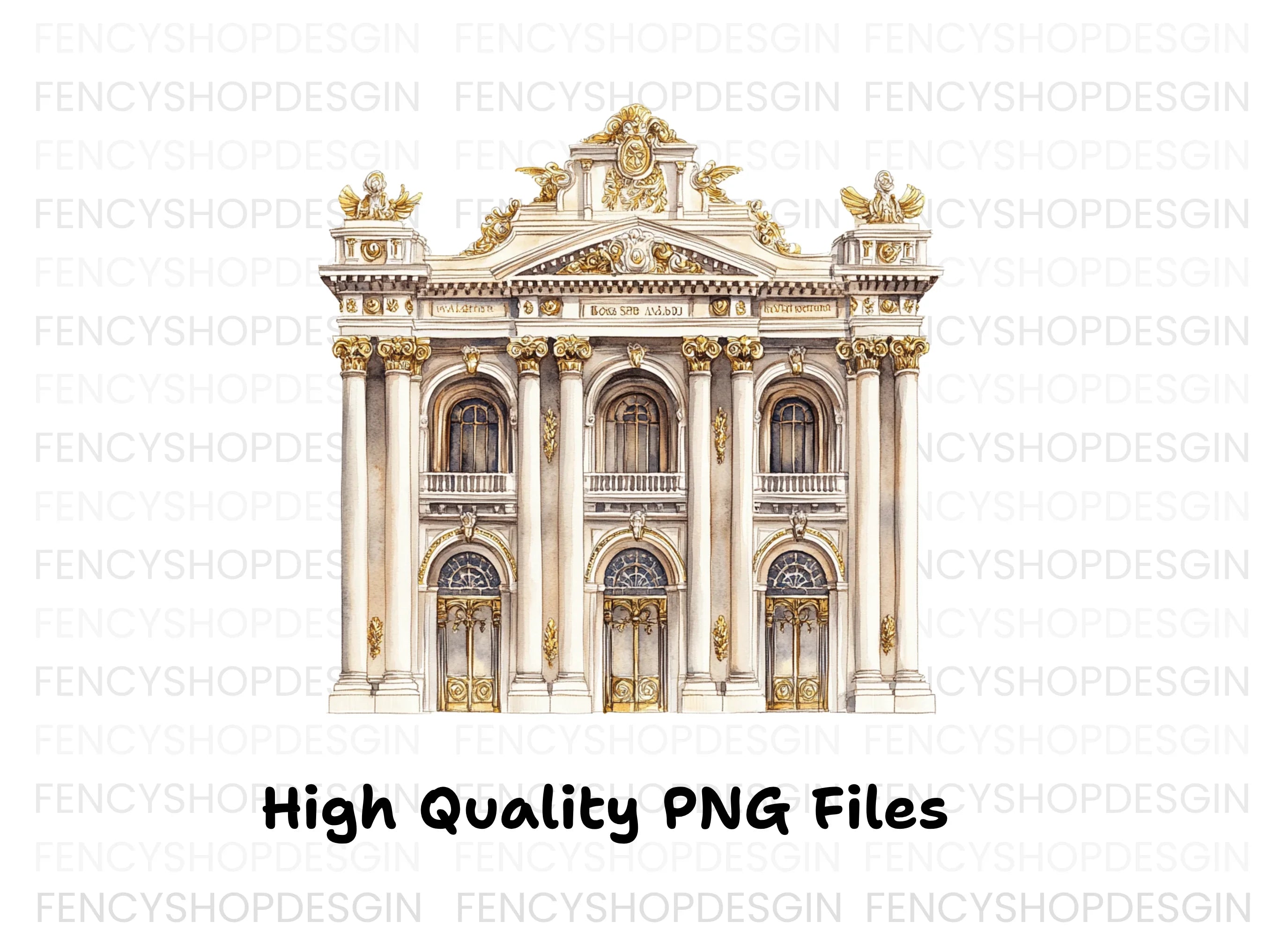 Baroque Neoclassical Building Clipart Bundle