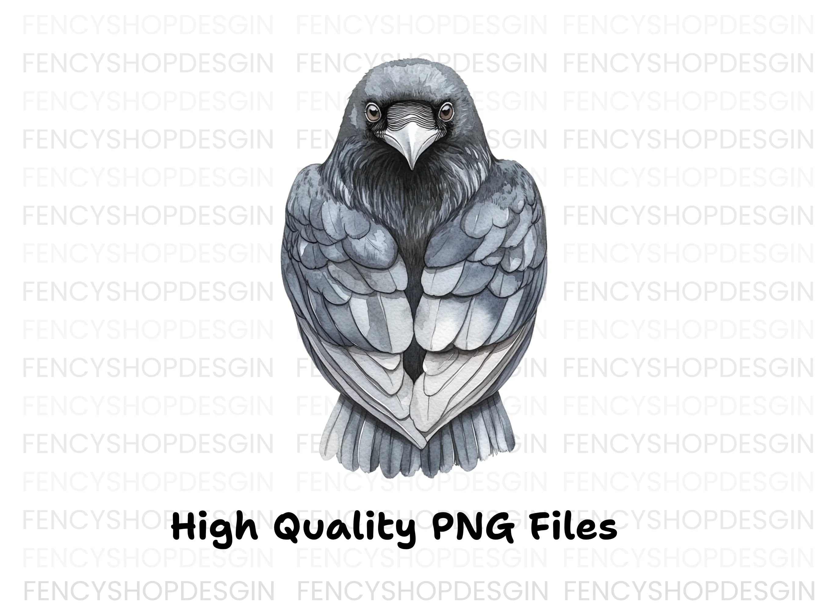 Front Facing Crow Clipart Bundle