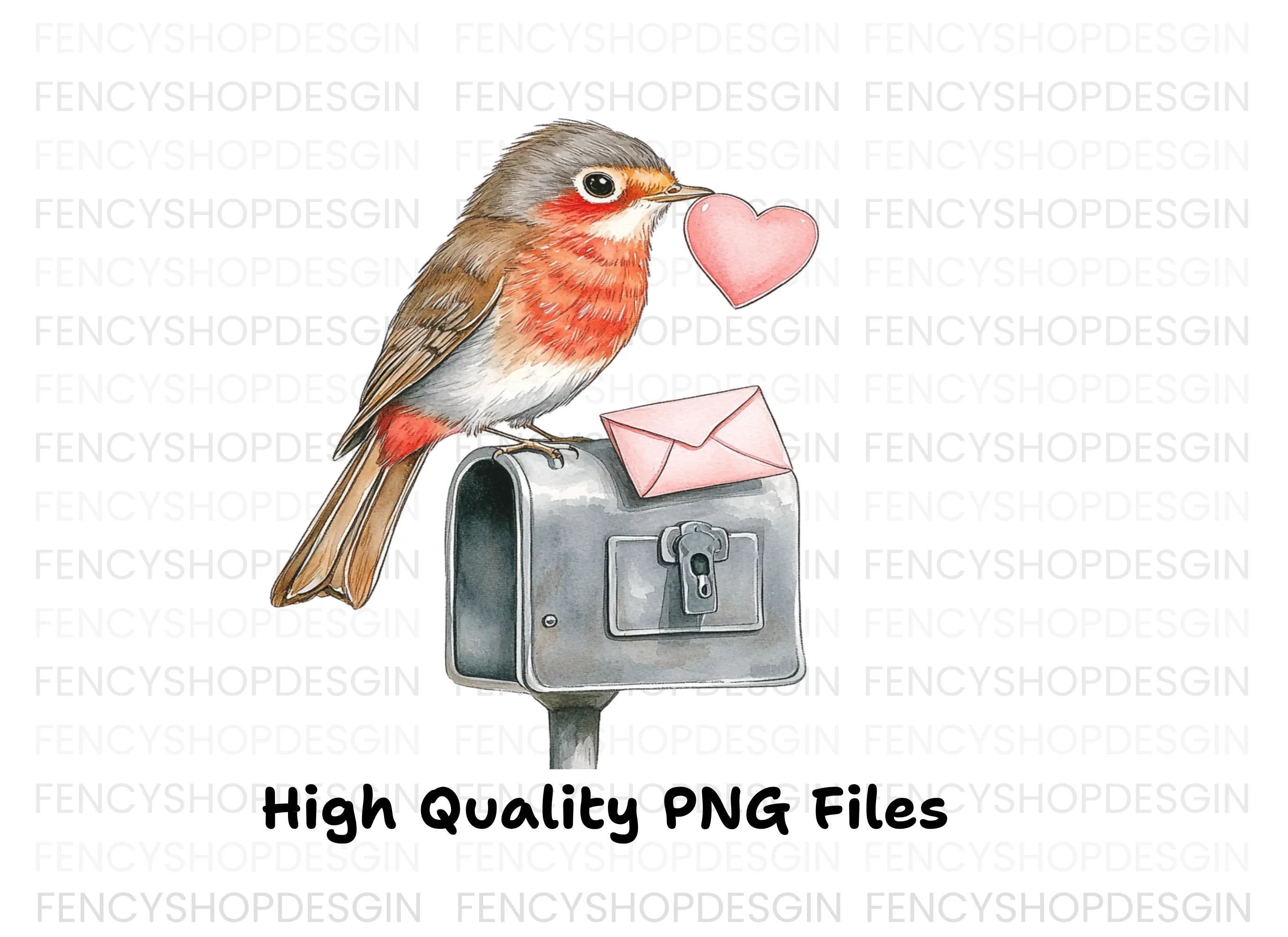 Robin Love Letter Clipart Bundle