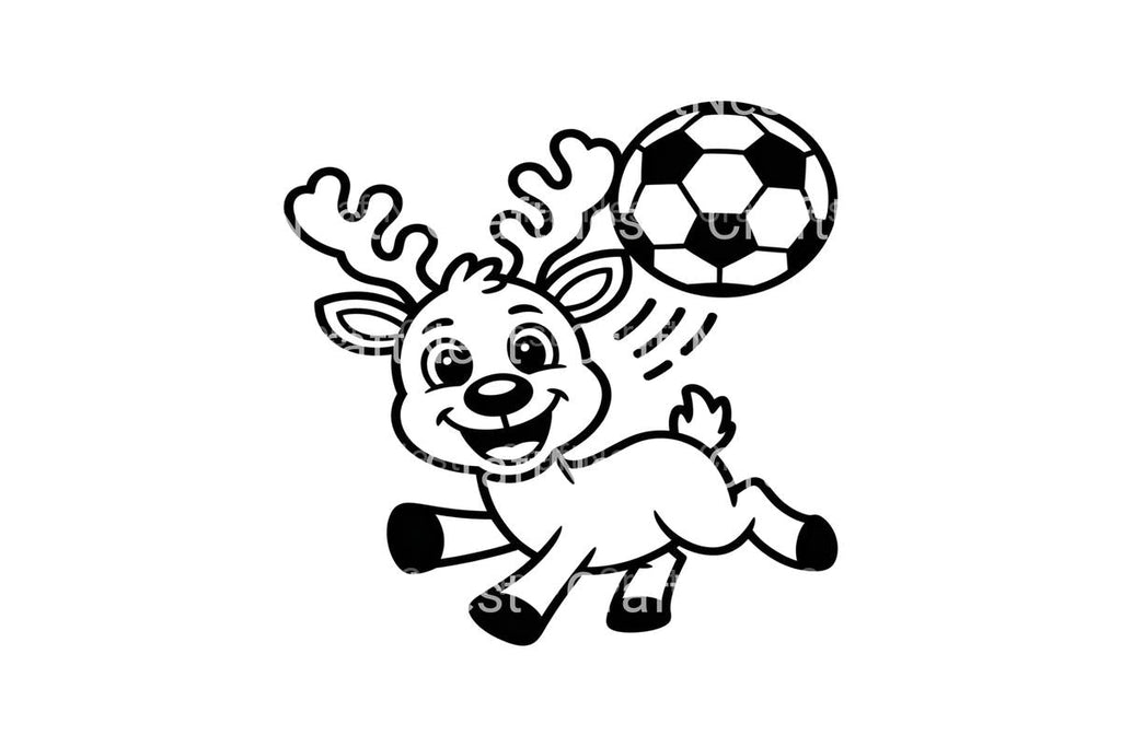Reindeer Soccer Fun Coloring Books