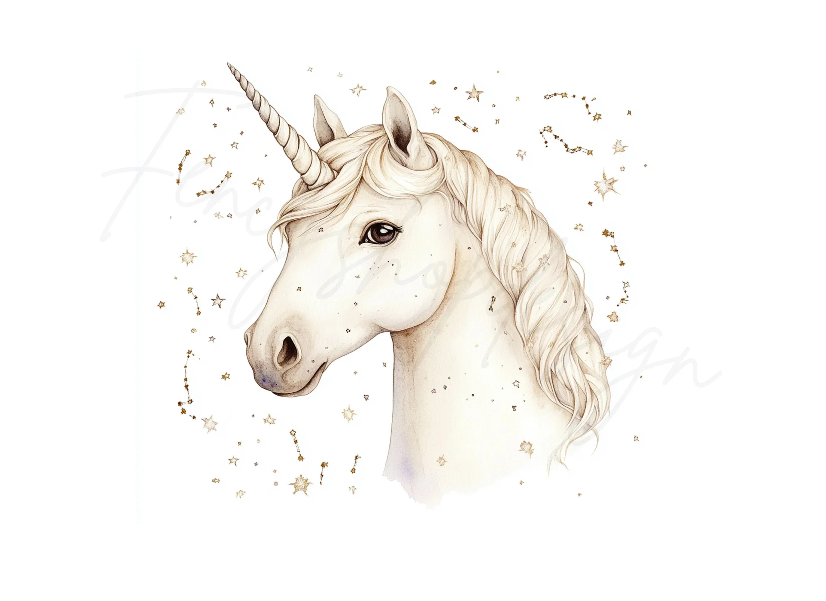 Magical Unicorn Head Clipart Bundle