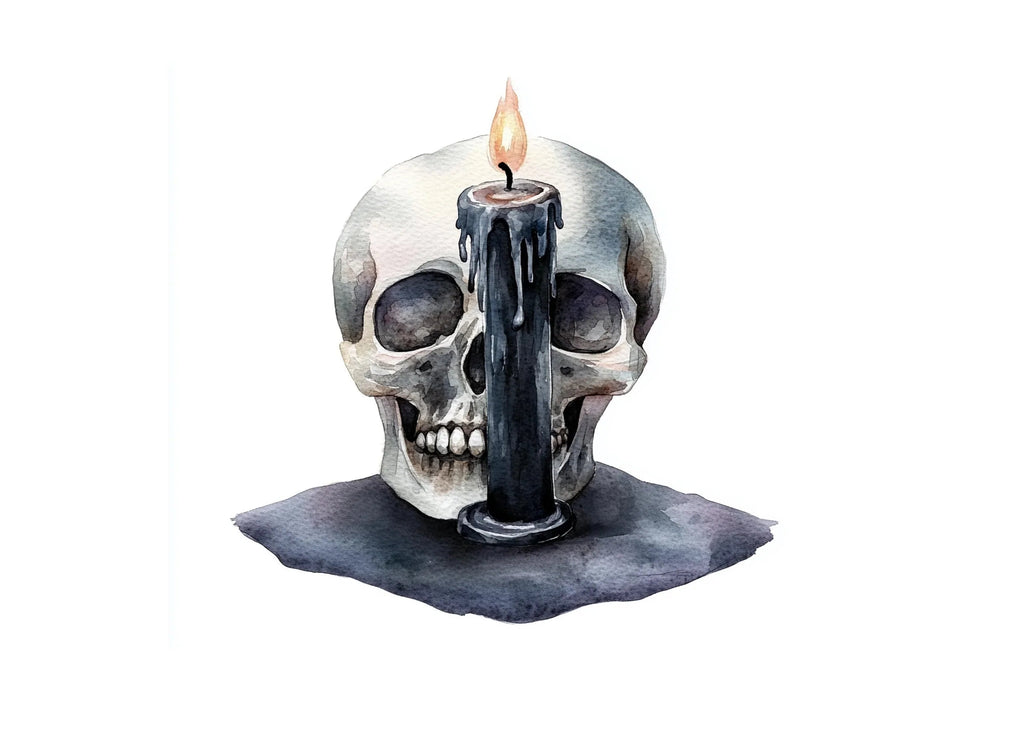 Skull Candle Clipart Bundle