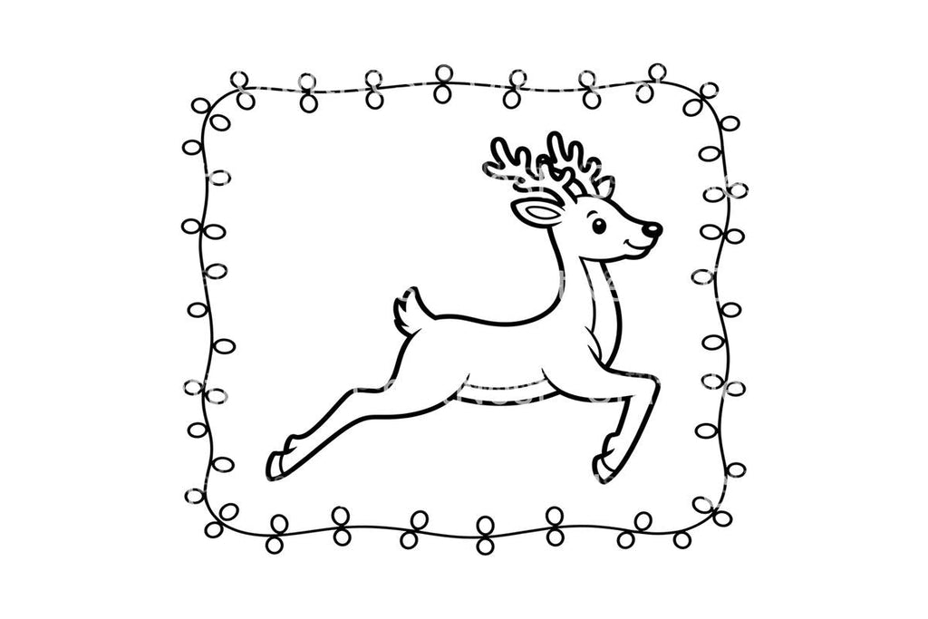 Flying Reindeer Christmas Lights Coloring Books