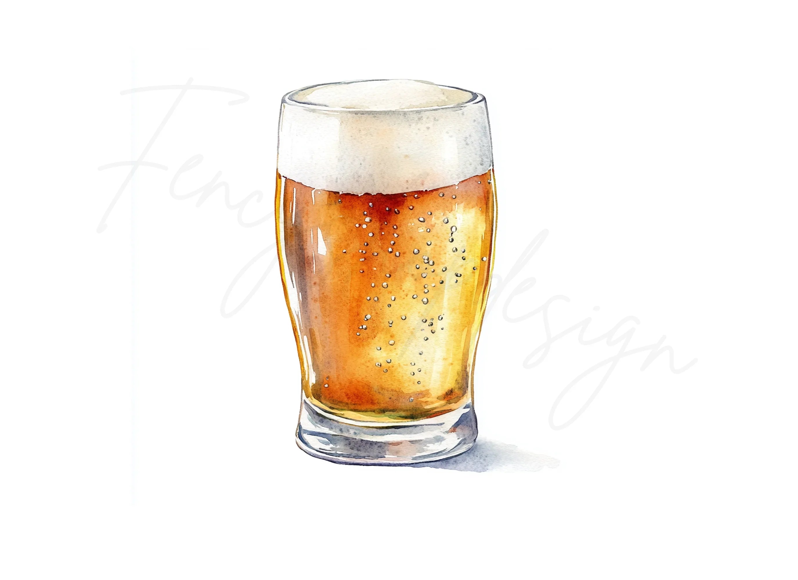 Golden Beer Glasses Clipart Bundle
