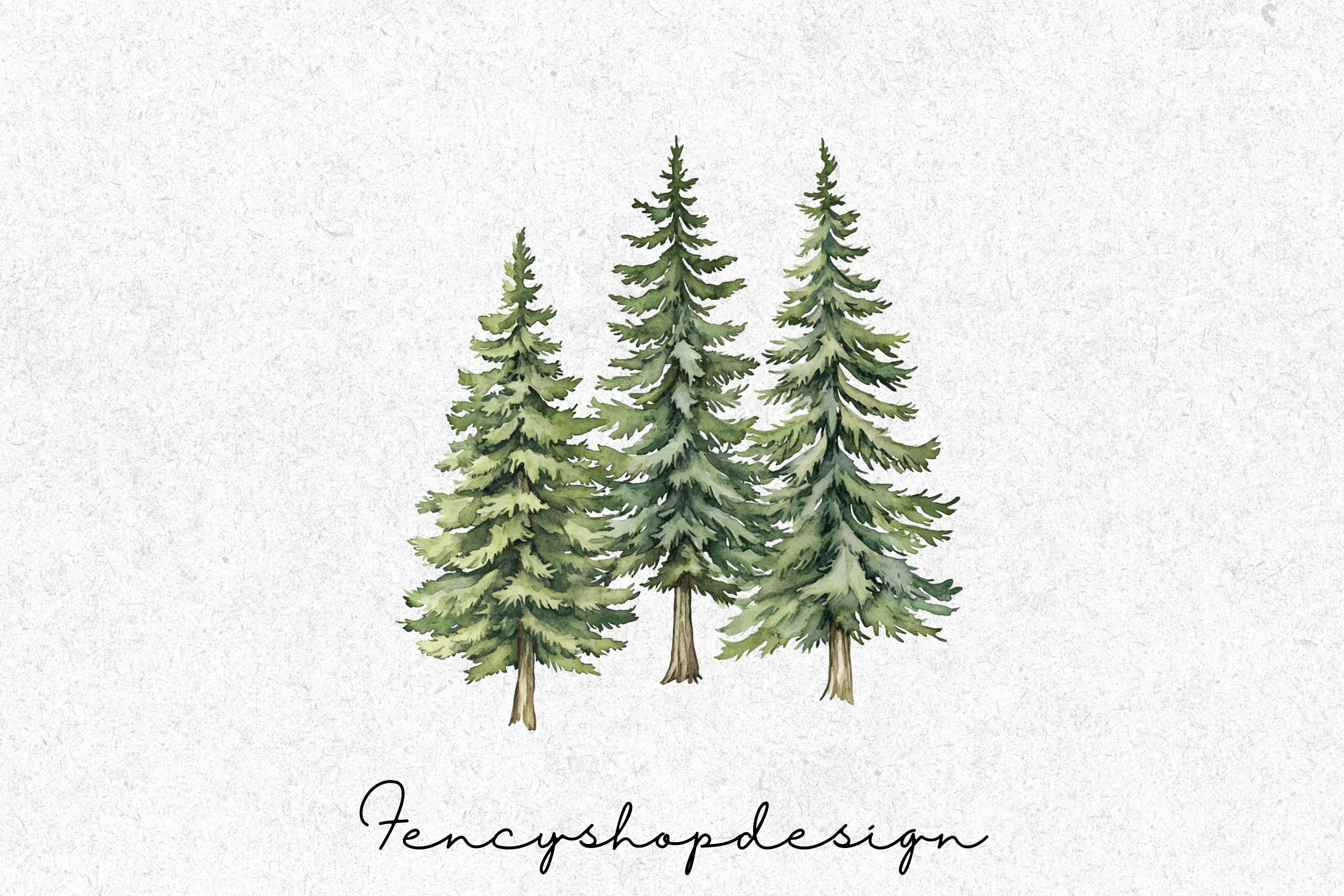 Pine Tree Forest Clipart Bundle