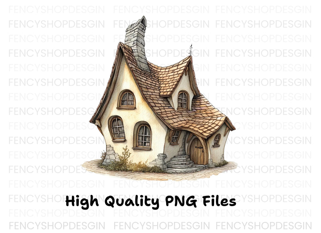 Charming Fantasy Cottage Clipart Bundle