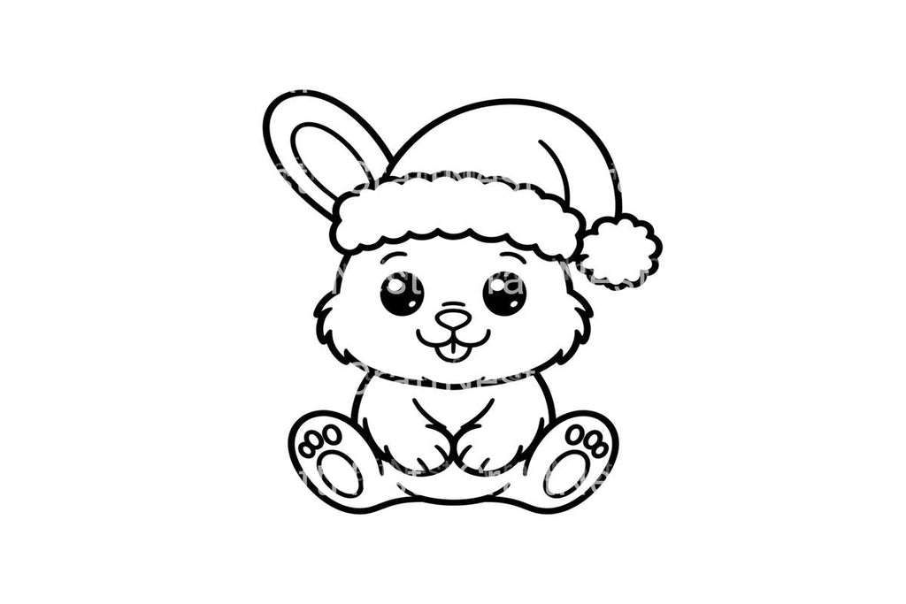 Cute Christmas Bunny Coloring Books