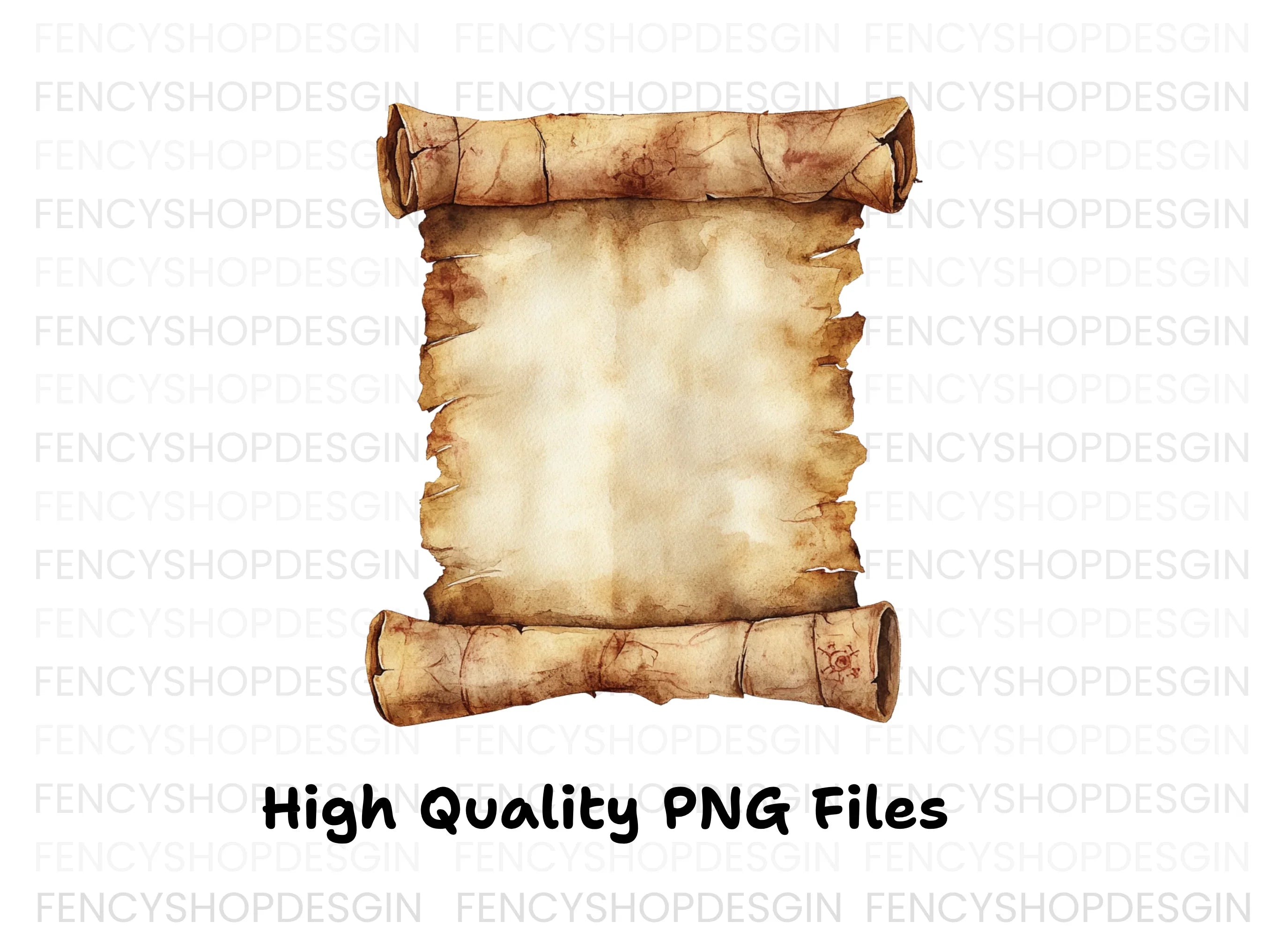 Aged Parchment Scroll Clipart Bundle