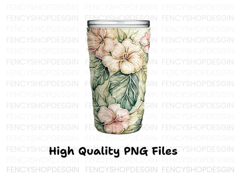 Tropical Hibiscus Tumbler Clipart Bundle