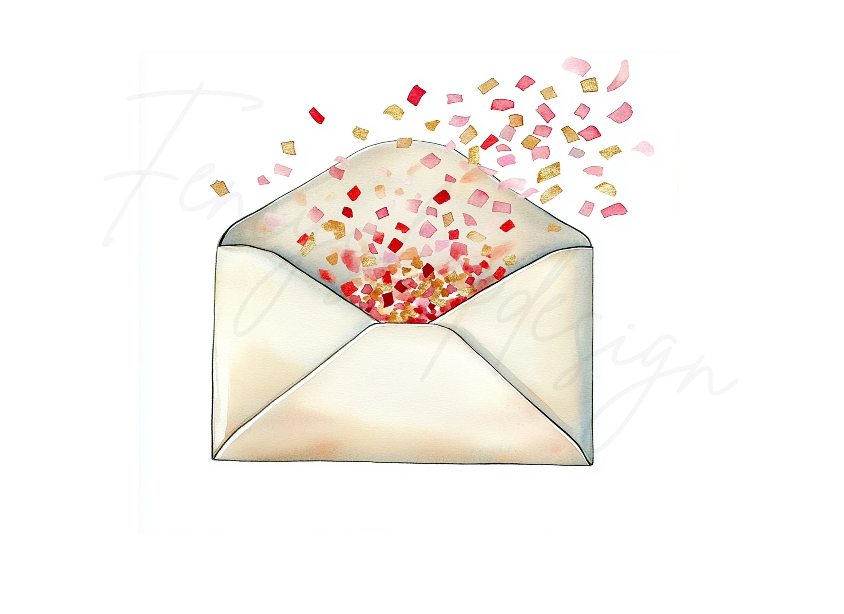 Confetti Burst Envelopes Clipart Bundle