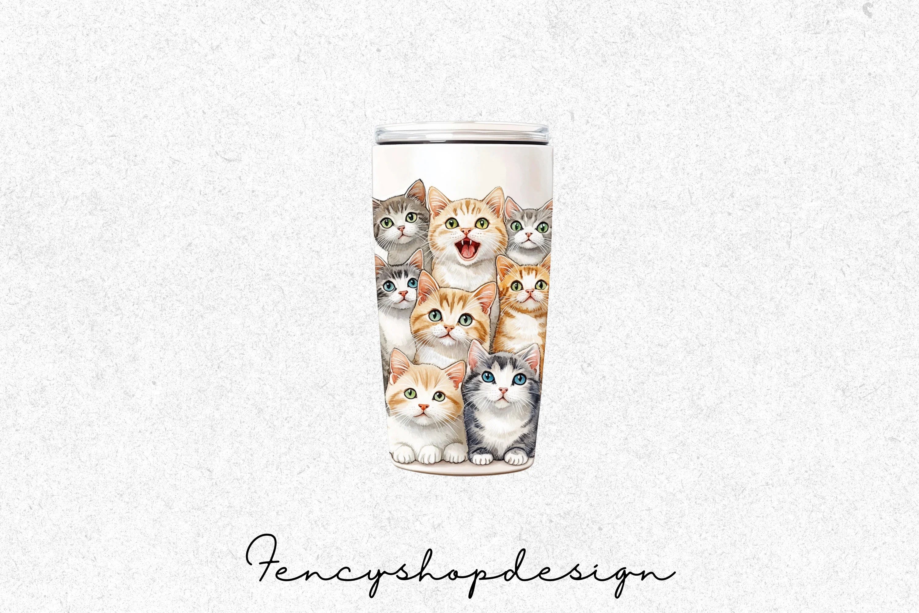 Cute Cat Tumbler Clipart Bundle