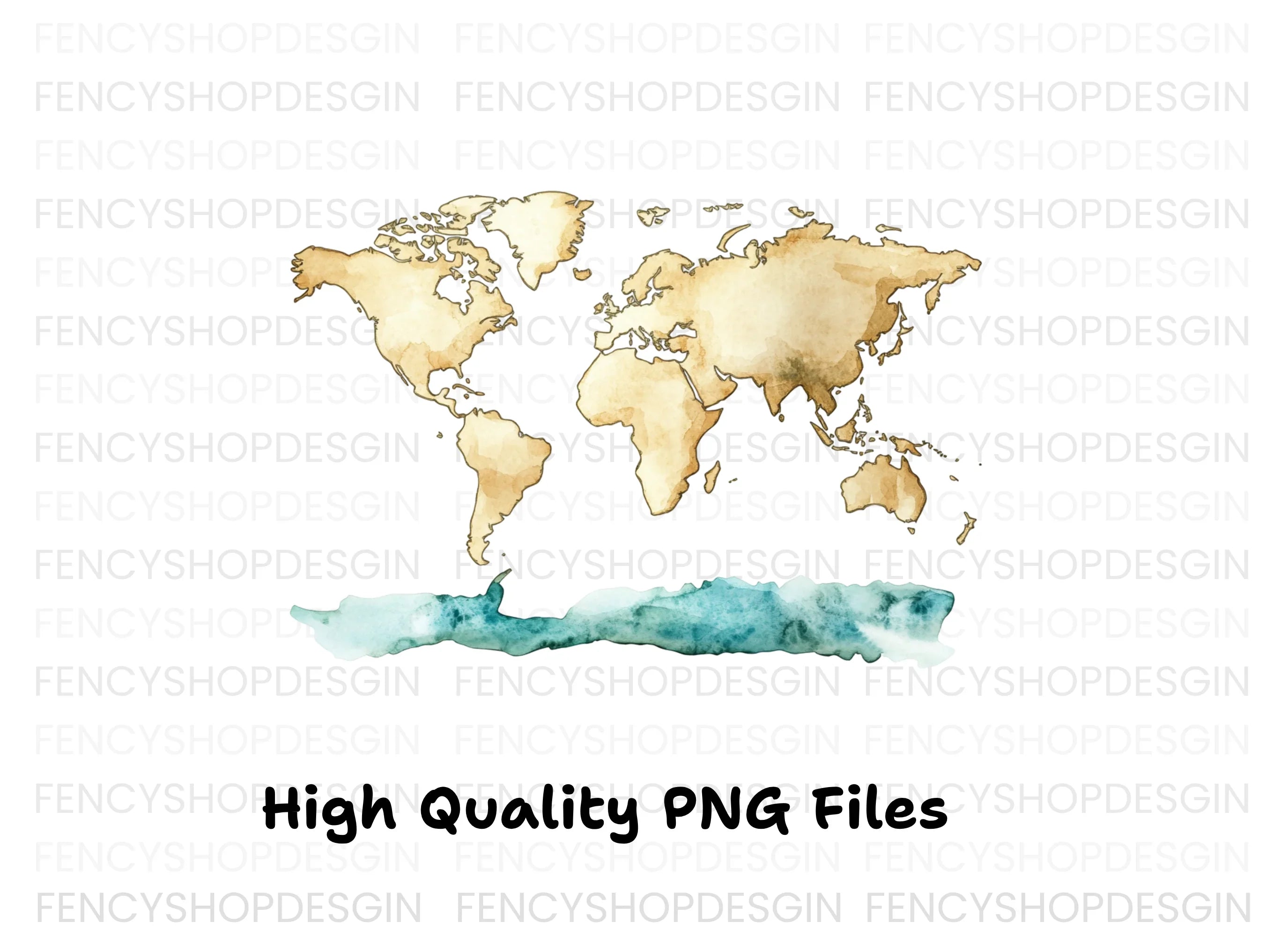 Vintage World Map Antarctica Clipart Bundle