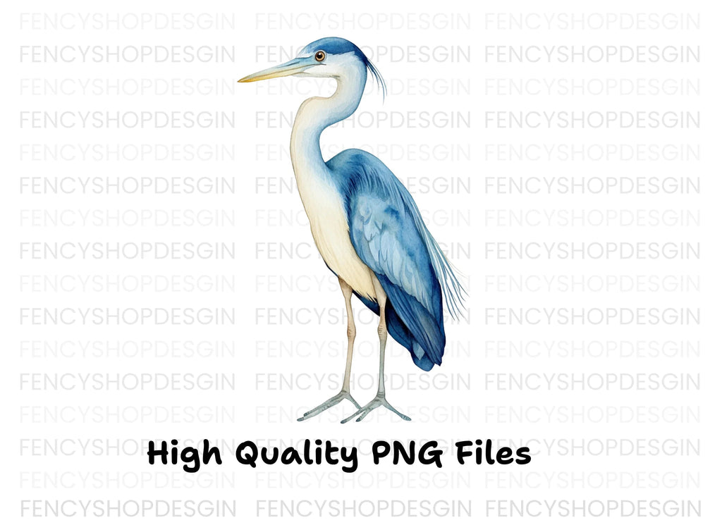 Elegant Blue Heron Clipart Bundle