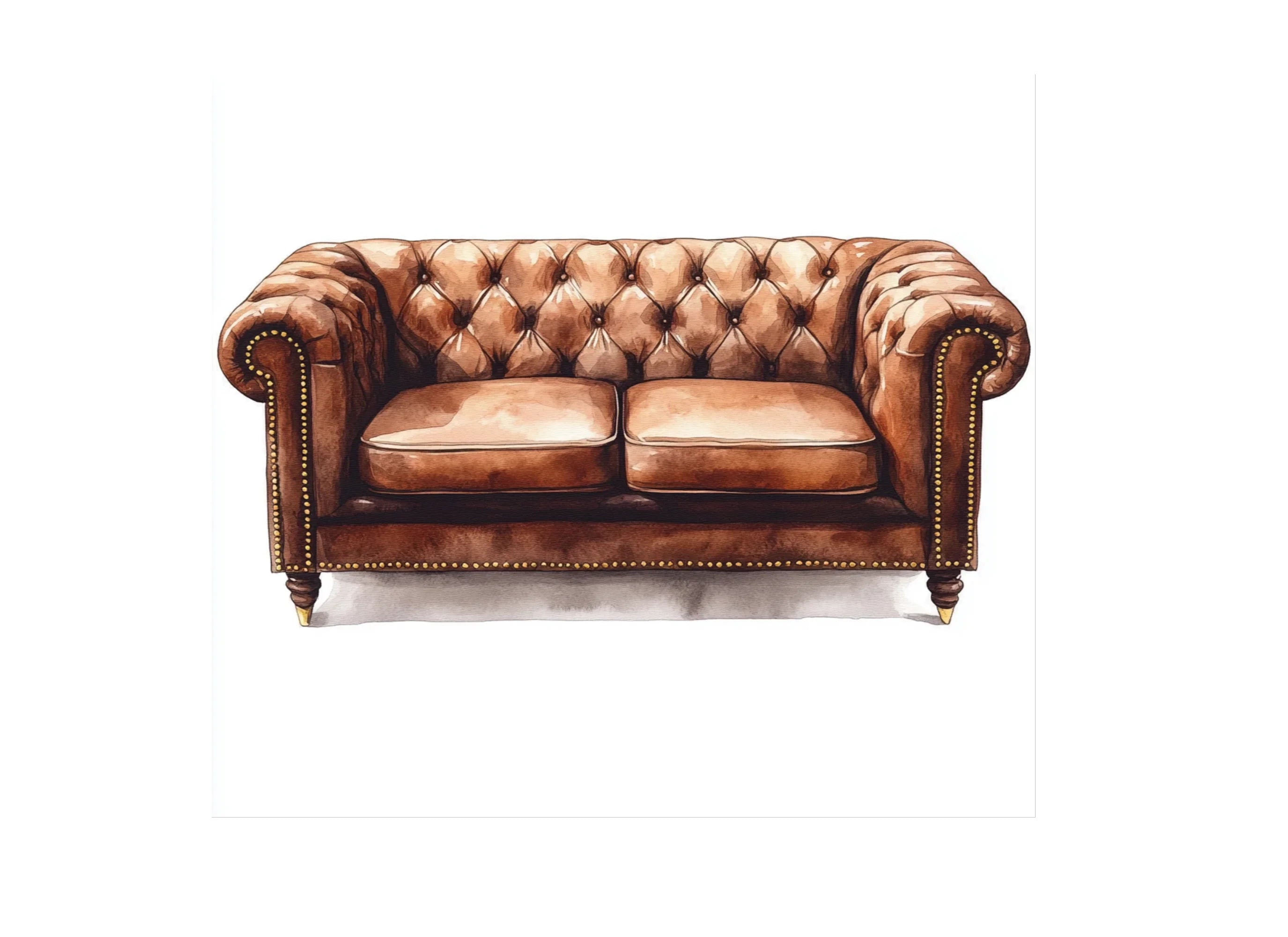 Elegant Chesterfield Sofa Clipart Bundle